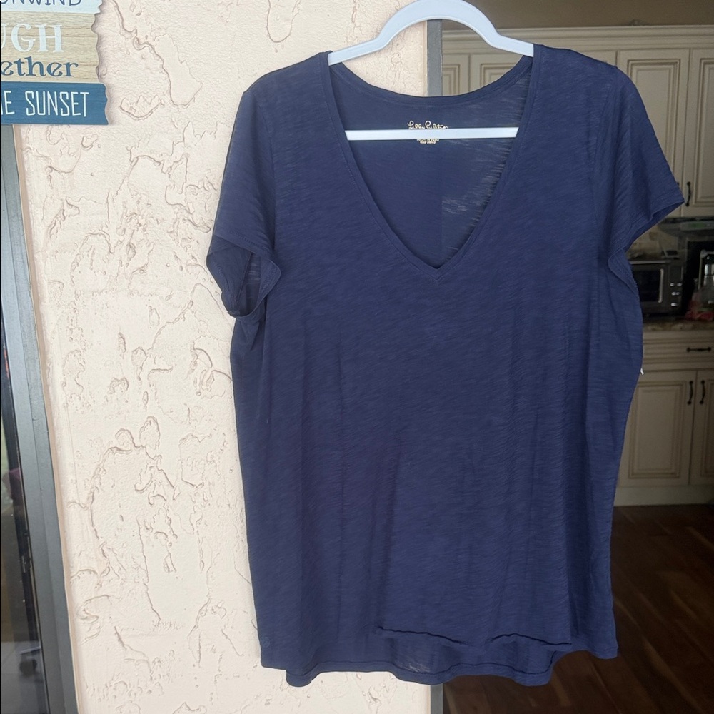 Lilly Pulitzer Deep Blue V-Neck Tee